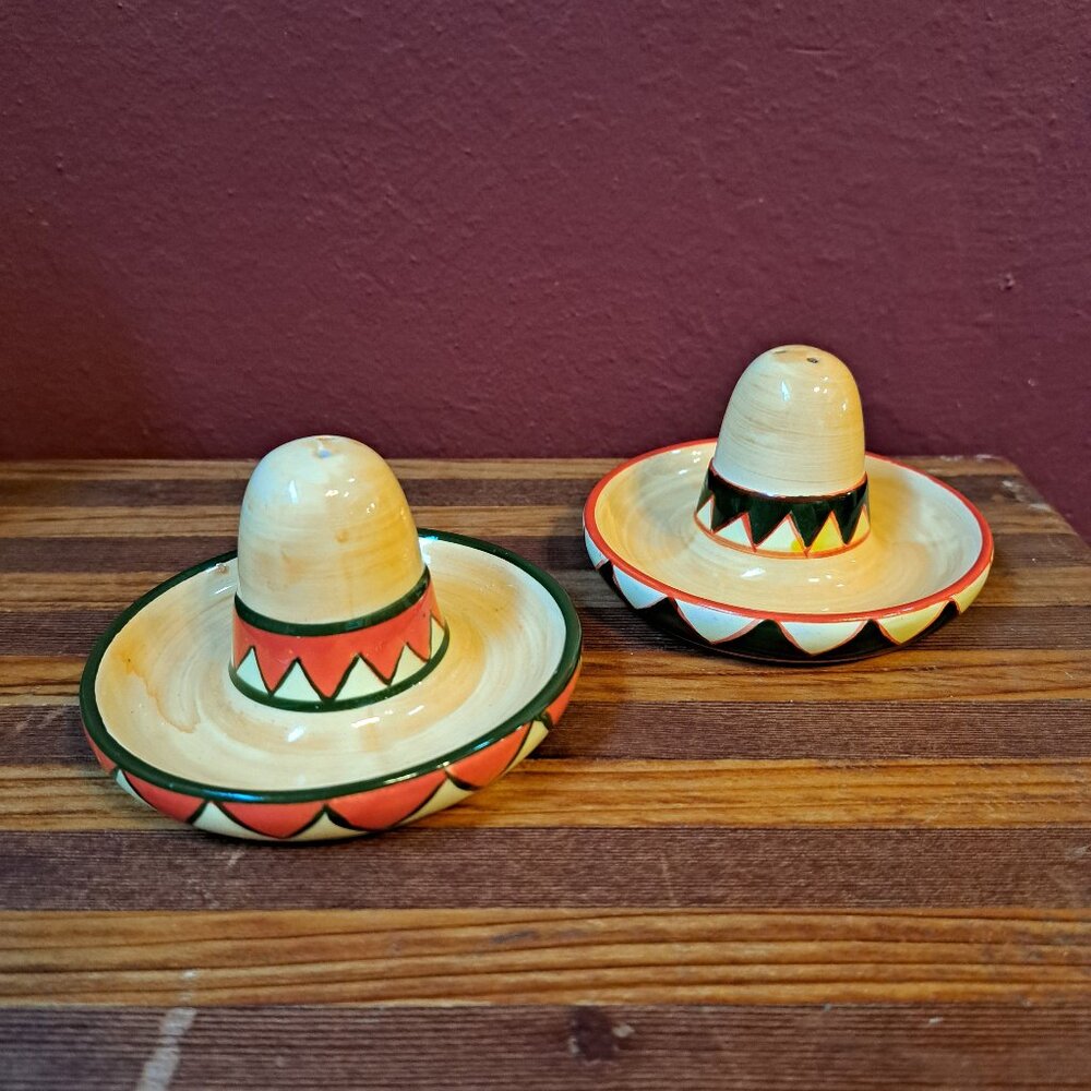 Vintage Sombrero Salt & Pepper Shakers
